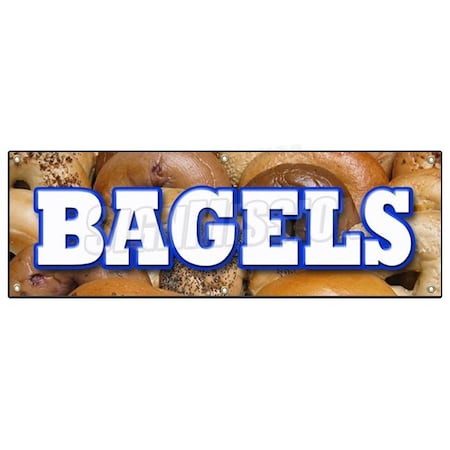 Signmission BAGELS BANNER SIGN fresh hot bagel shop deli signs made daily delicious B-72 Bagels